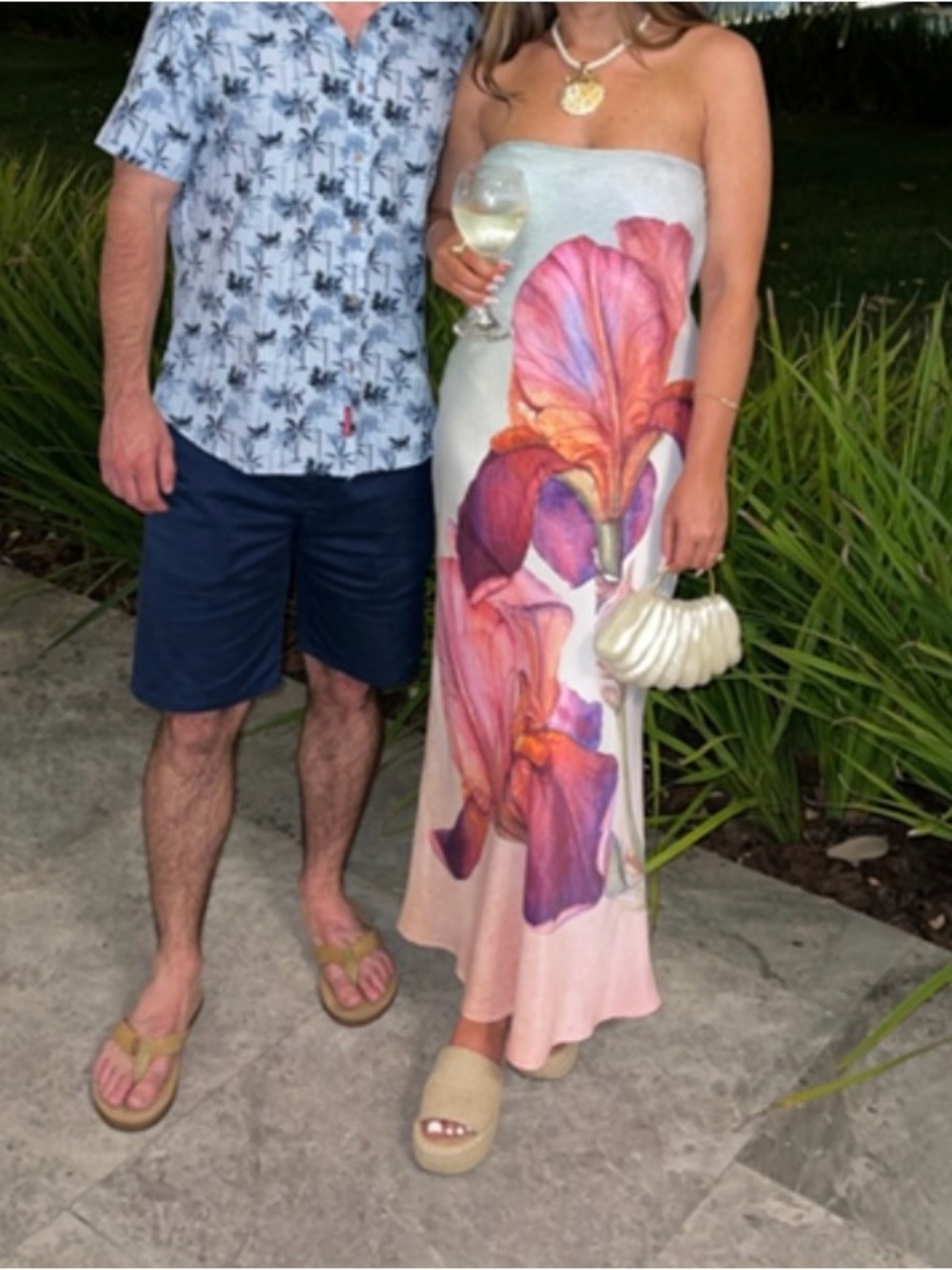 Strapless Floral Print Maxi Skirt — Pink & Purple - Chloe Strapless Maxi Dress